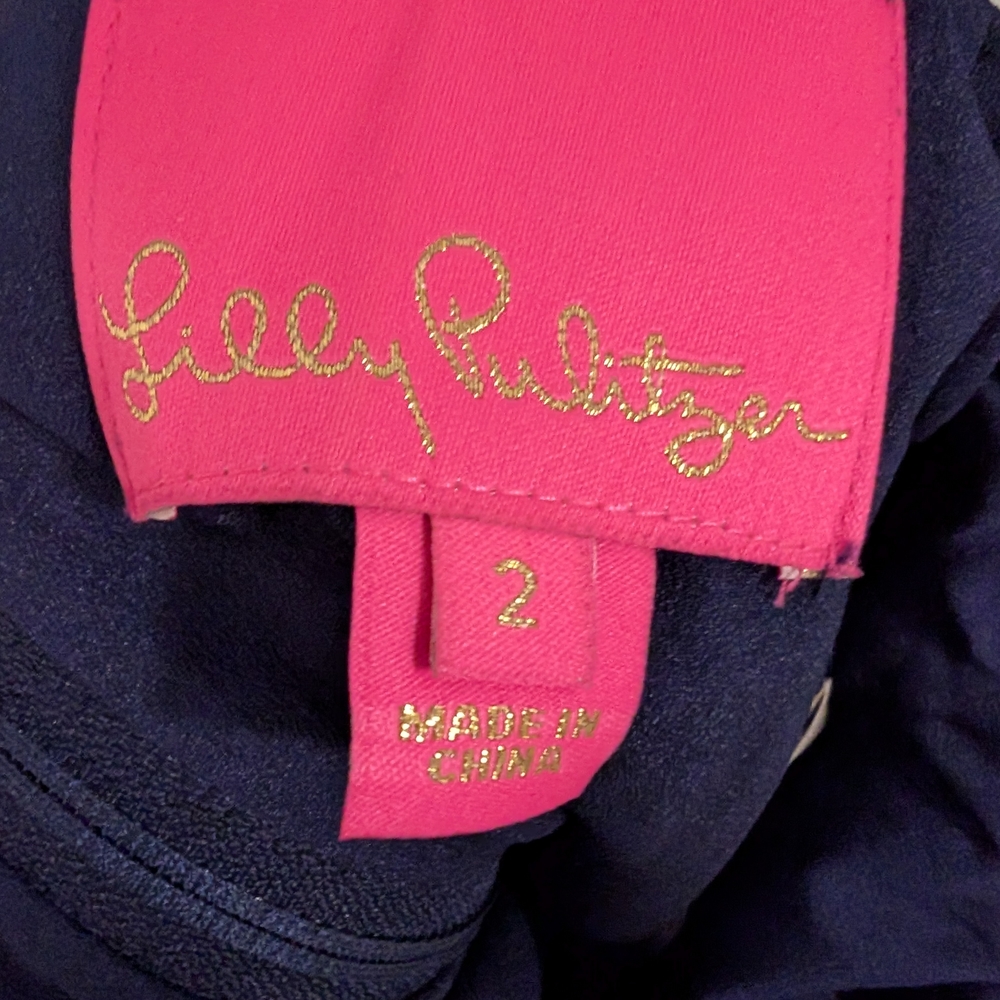 Lilly Pulitzer Britnee Stretch Shift Dress in True Navy Women's Size 2 - Picture 6 of 7